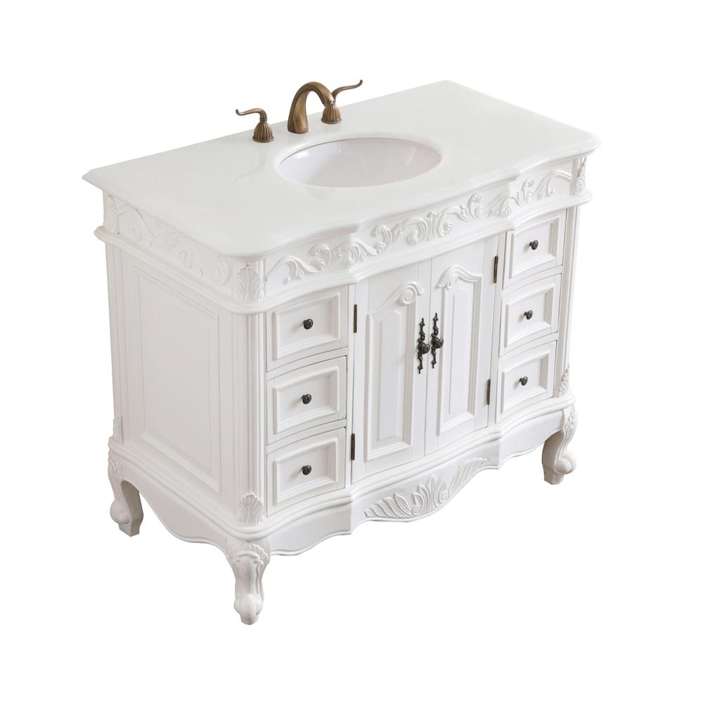 42 inch Single Bathroom vanity in antique white. Picture 13