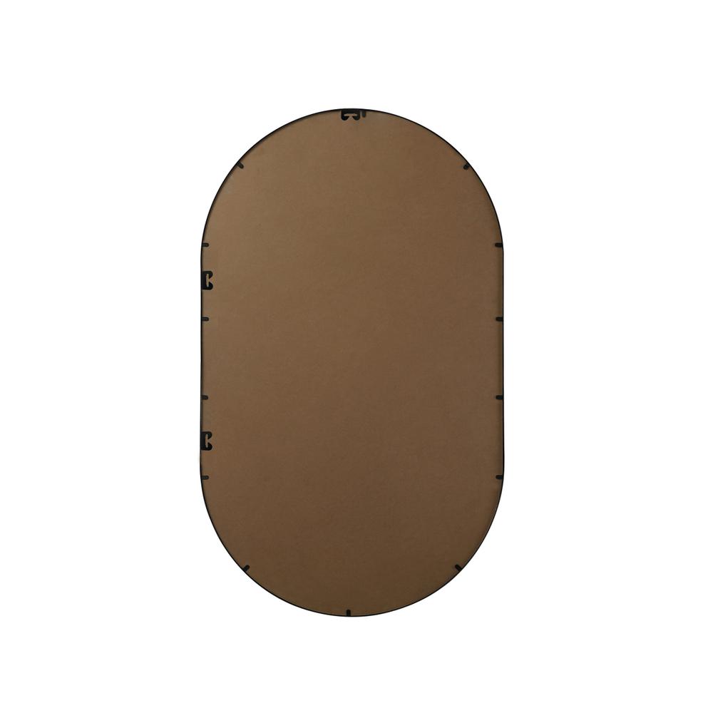 Metal Frame Oval Mirror 36x60 Inch in Black. Picture 10