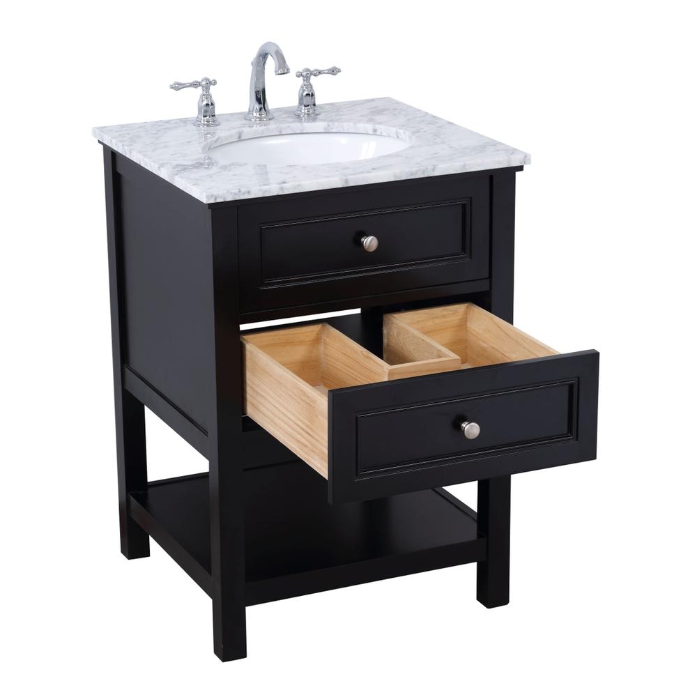 24 in. Single bathroom vanity set in Black. Picture 12