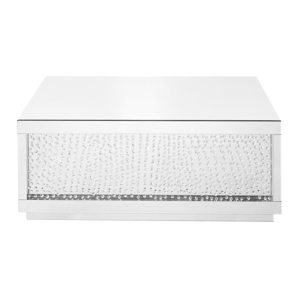 48 inch Rectangle Crystal Coffee Table In Clear Mirror Finish. Picture 1
