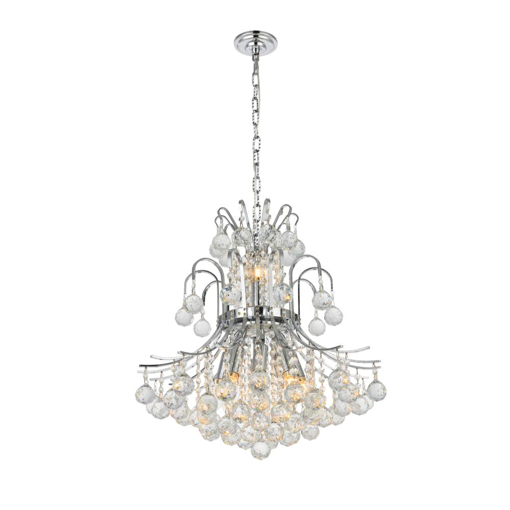 Toureg 10 light Chrome Pendant Clear Royal Cut Crystal. Picture 1