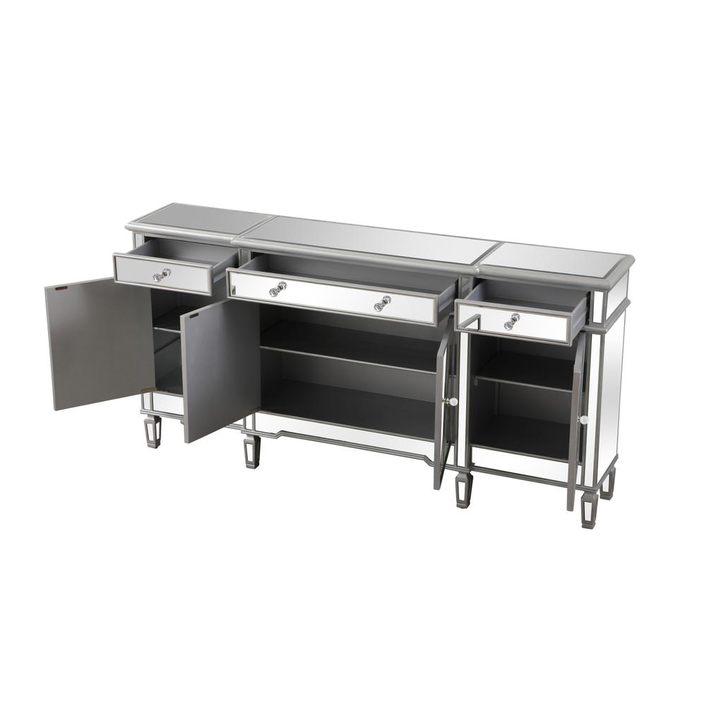 72 inch mirrored credenza in silver. Picture 6
