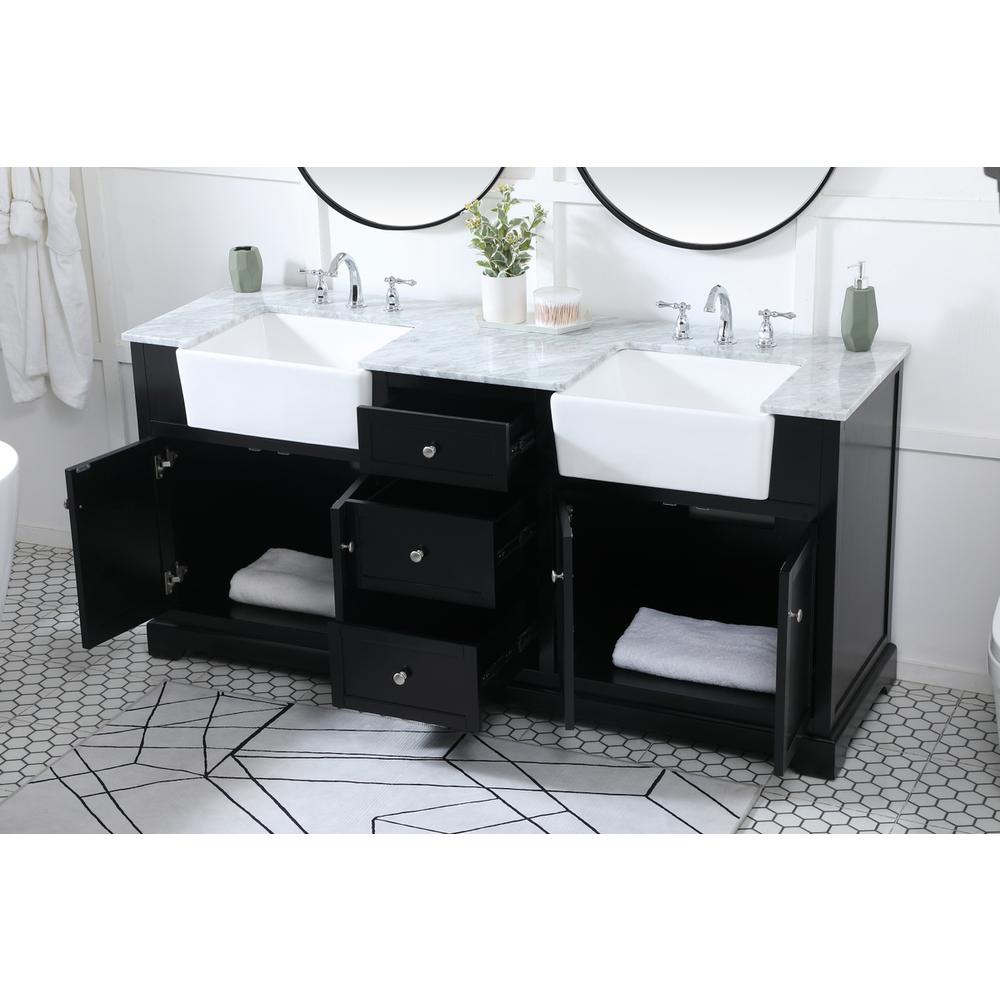 72 inch double bathroom vanity in black. Picture 3
