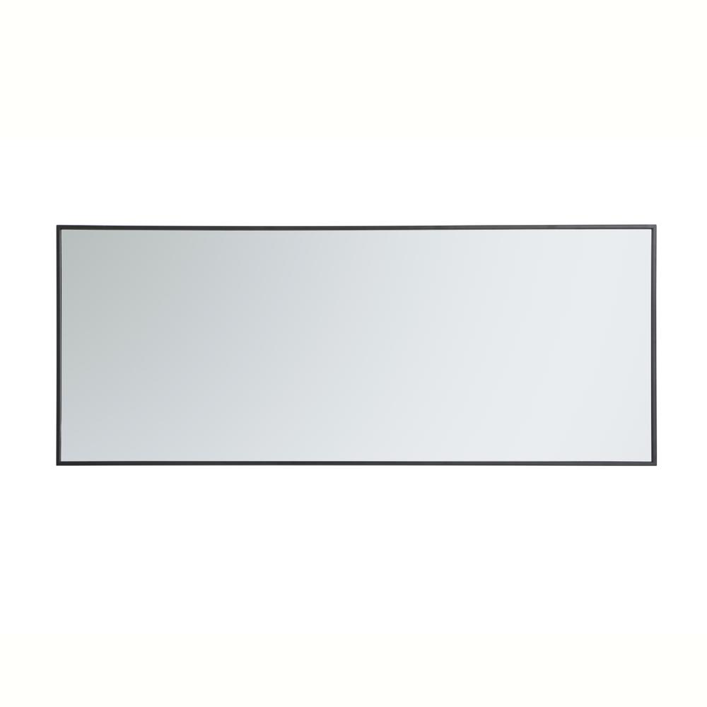 Metal frame rectangle mirror 24 inch in Black. Picture 4