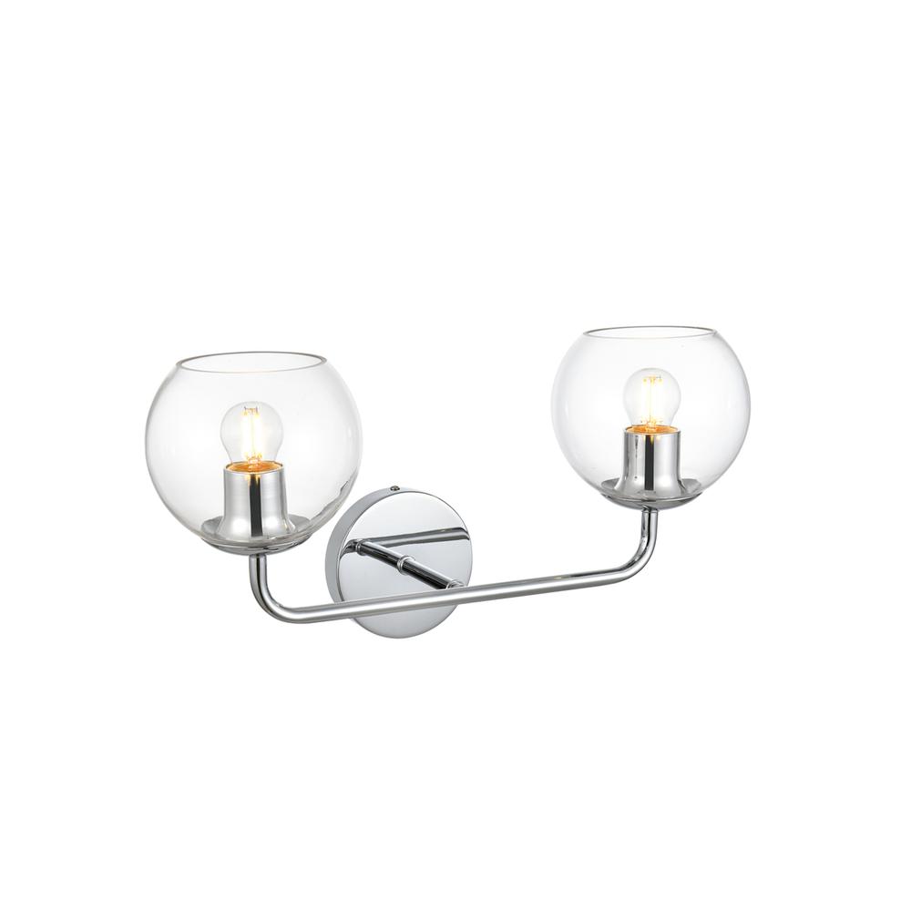 Genesis 2 light Chrome and Clear Bath Sconce. Picture 3