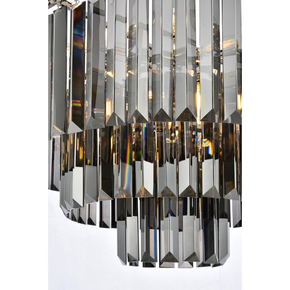 Sydney 9 light polished nickel Chandelier Silver Shade (Grey) Royal Cut Crystal. Picture 3