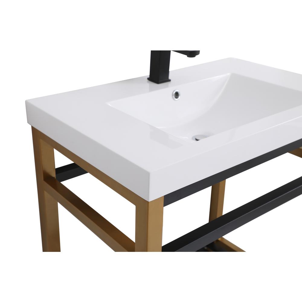30 inch Single Bathroom Metal Vanity in Golden Black. Picture 10
