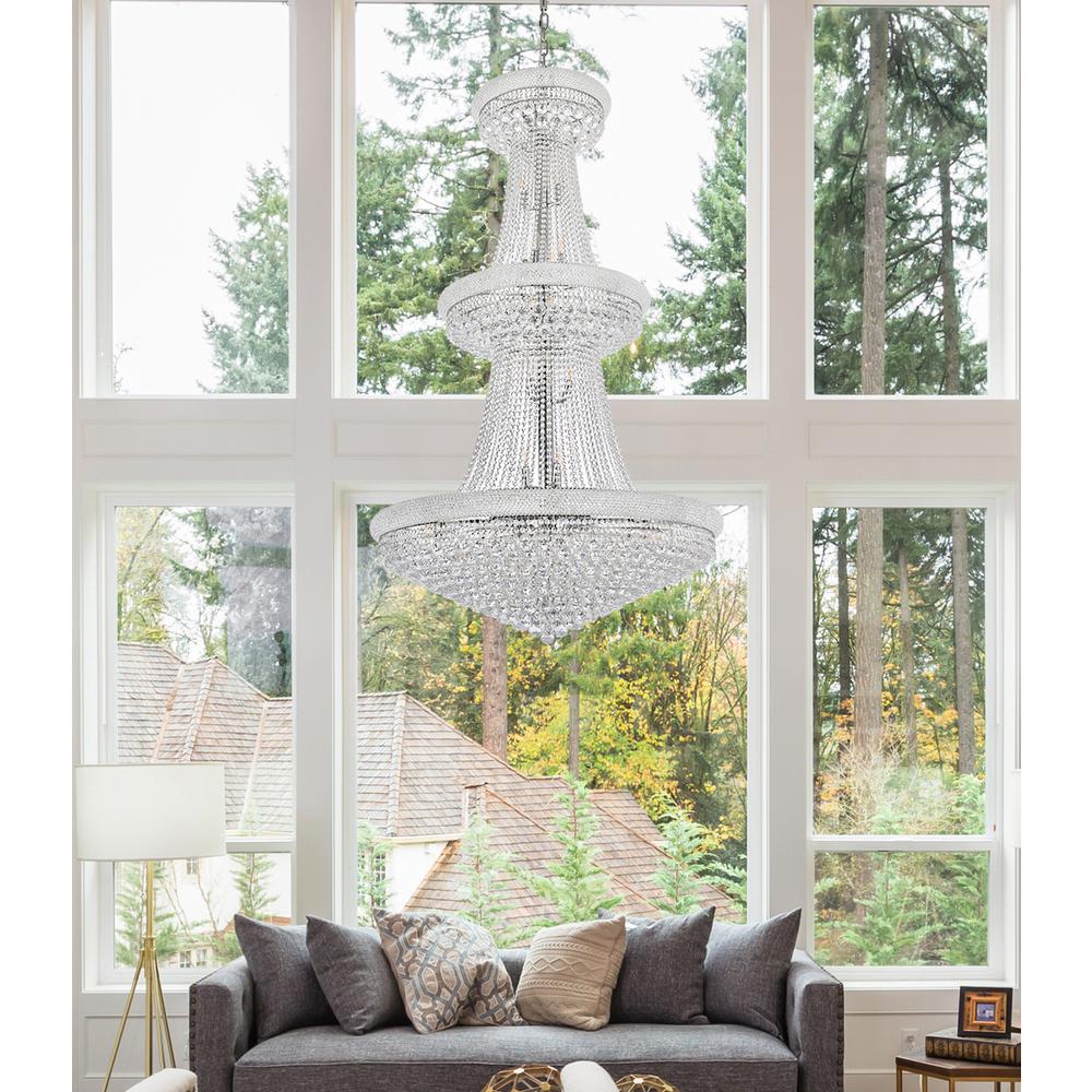 Primo 38 light Chrome Chandelier Clear Royal Cut Crystal. Picture 7