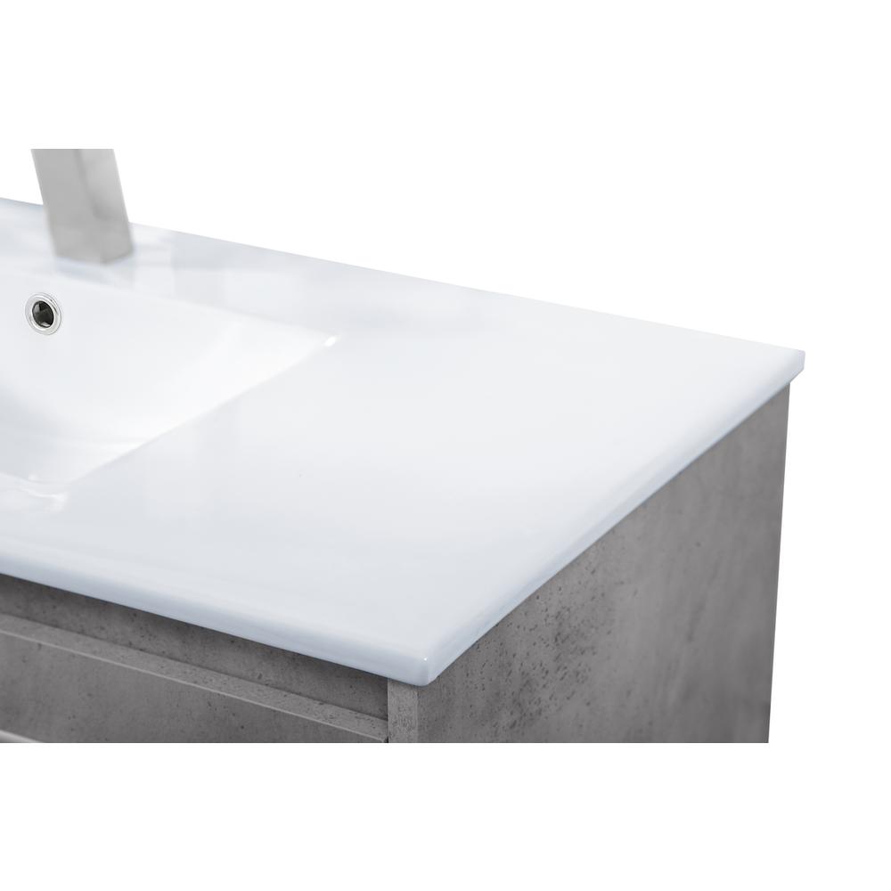 40 inch  Single Bathroom Floating Vanity in Concrete Grey. Picture 10