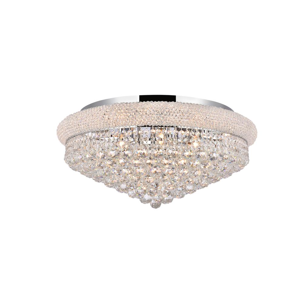 Primo 15 light Chrome Flush Mount Clear Royal Cut Crystal. Picture 1
