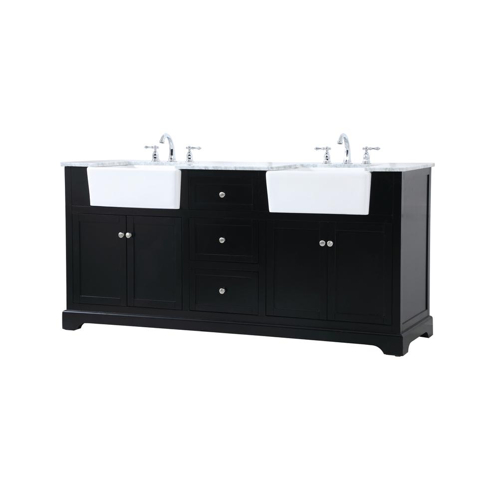 72 inch double bathroom vanity in black. Picture 7