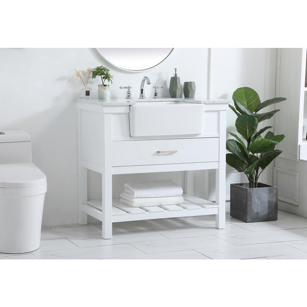 36 inch Single bathroom vanity in white. Picture 2