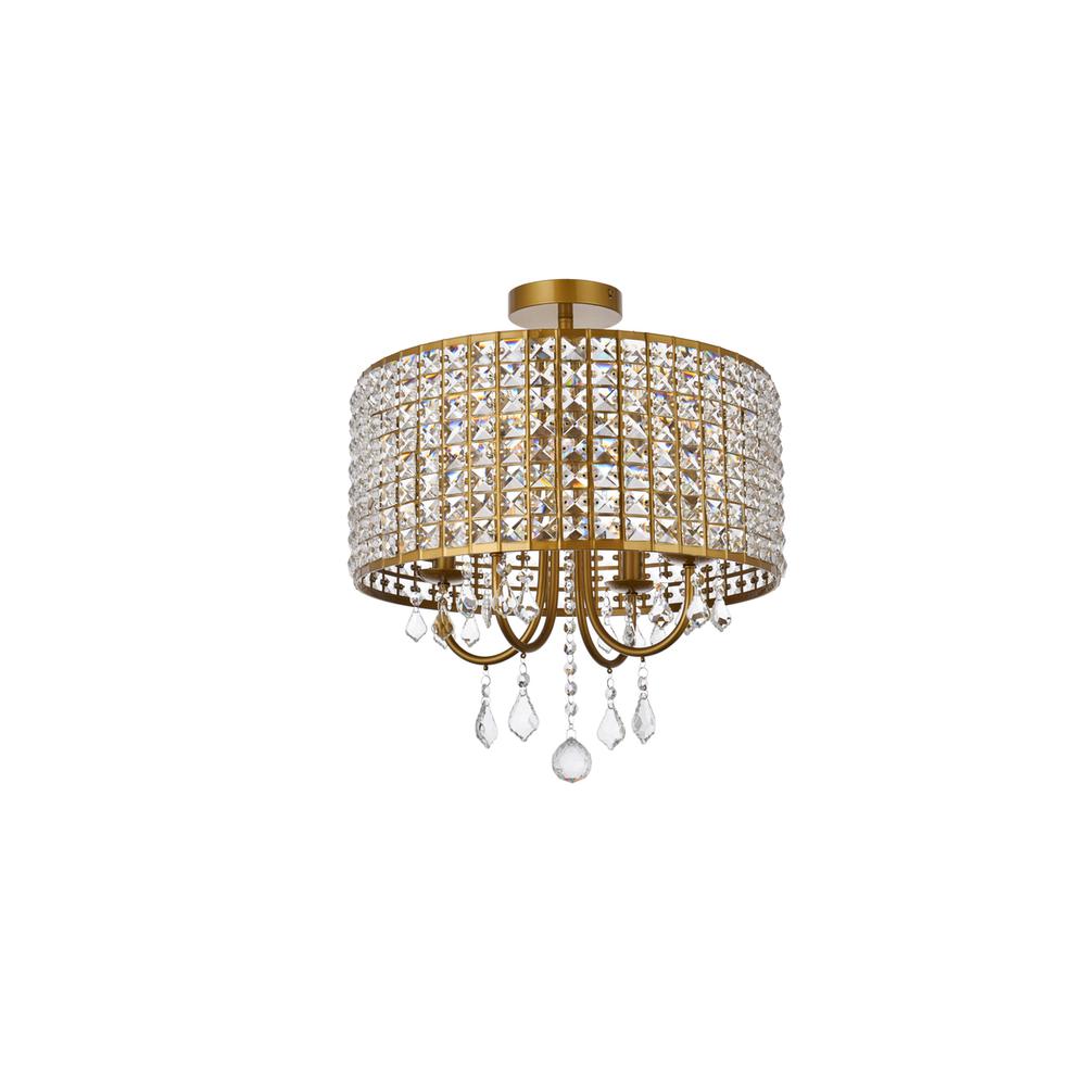 Elise 17 inch flush mount in brass. Picture 7