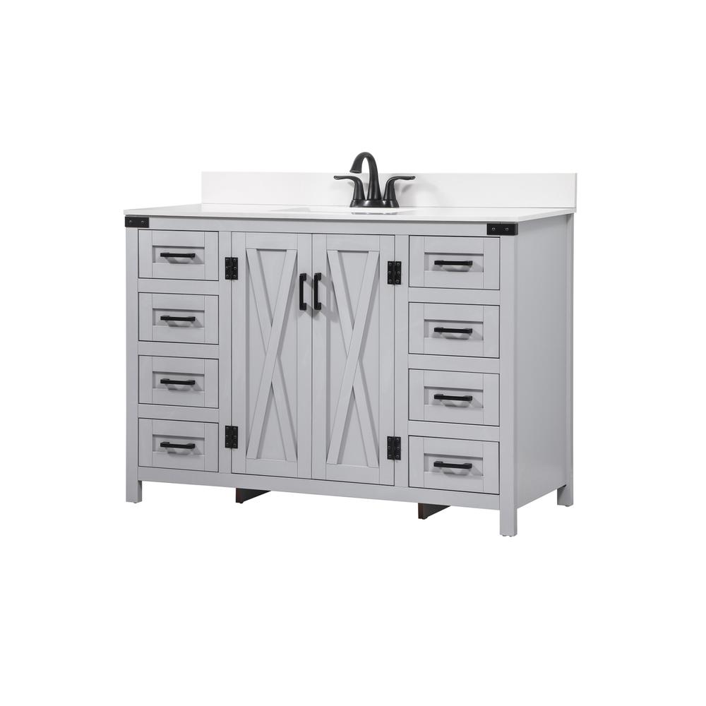 48 inch Single bathroom vanity in grey with backsplash. Picture 7
