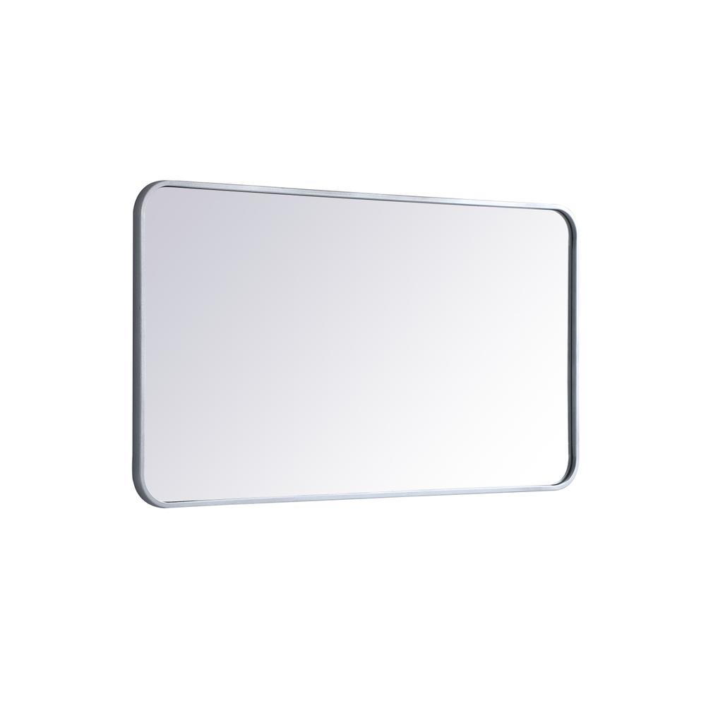 Soft corner metal rectangular mirror 22x40 inch in Silver. Picture 5
