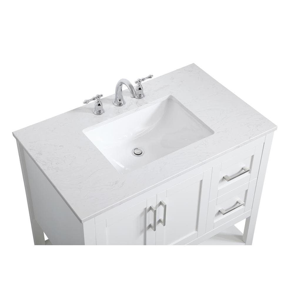 36 inch Single Bathroom Vanity in White. Picture 10