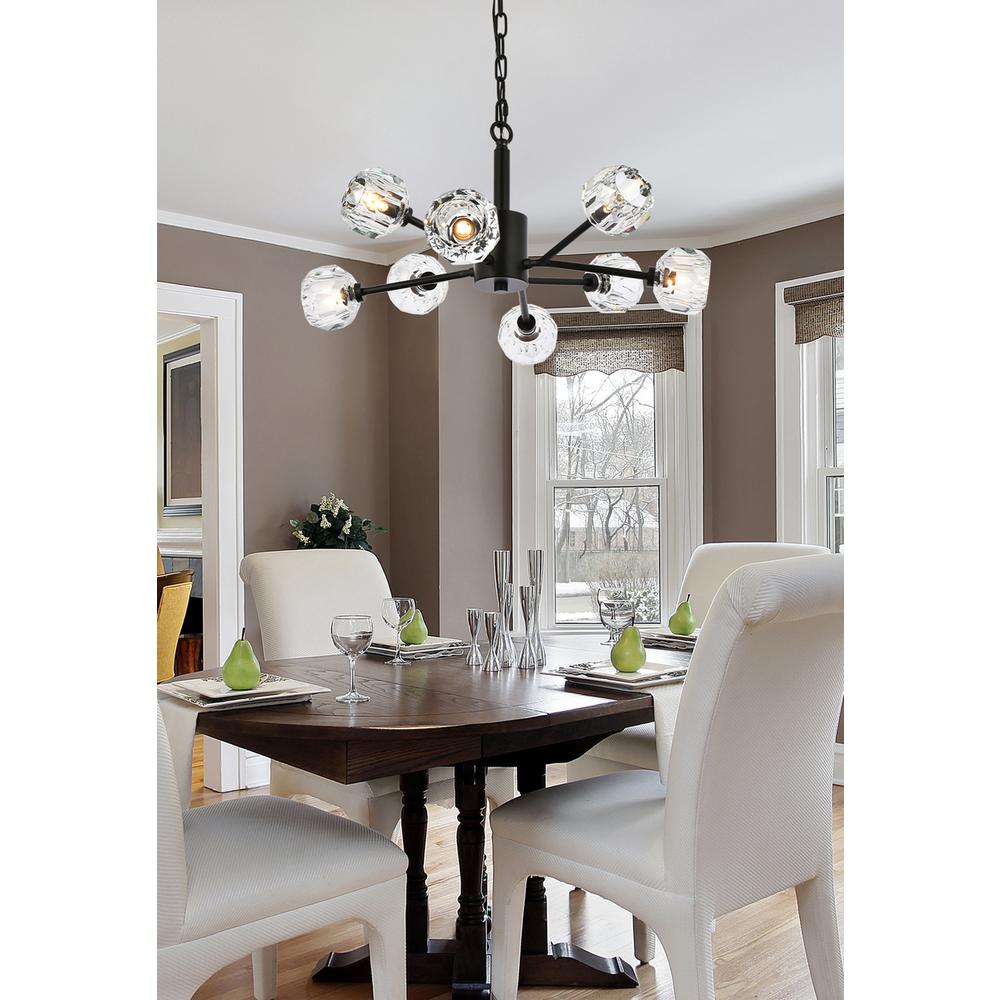 Graham 8 Light Pendant in Black. Picture 7