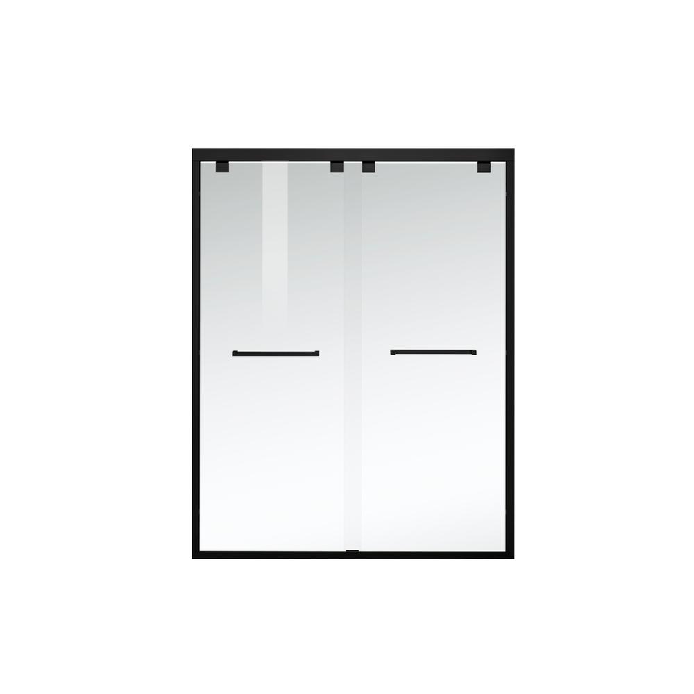 Semi-frameless shower door 60 x 76 Matte Black. Picture 10