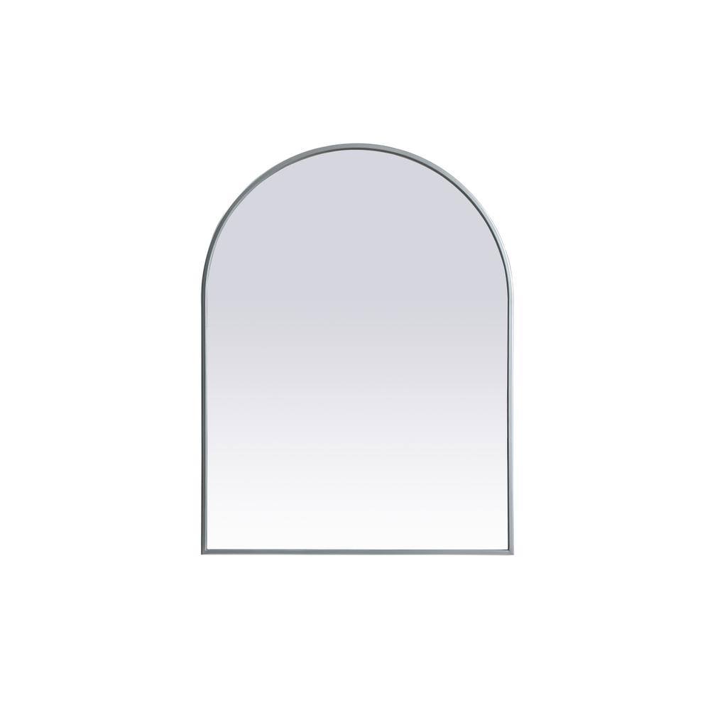 Metal Frame Arch Mirror 27x36 Inch in Silver. Picture 1