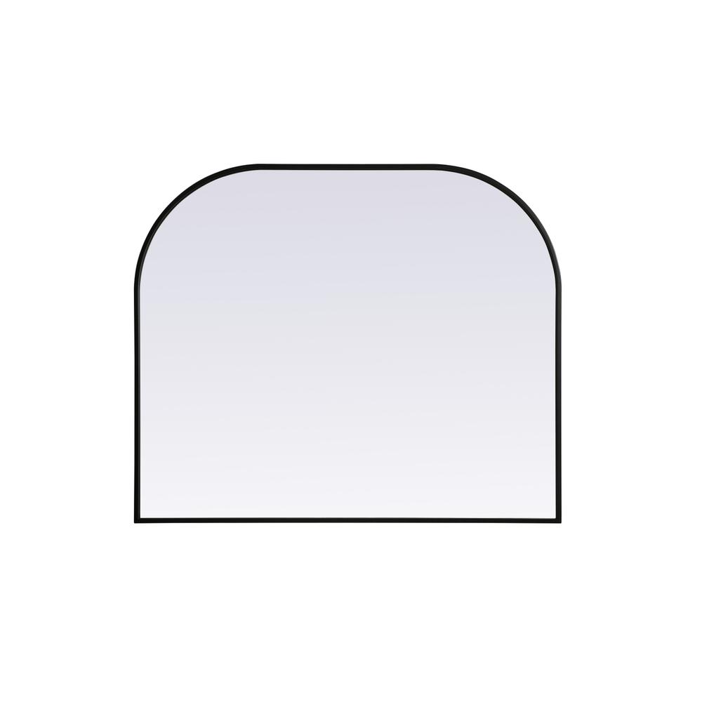 Metal Frame Arch Mirror 40x34 Inch in Black. Picture 1