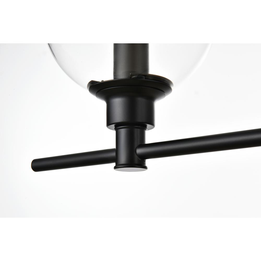 Jaelynn 5 light Black and Clear Bath Sconce. Picture 4