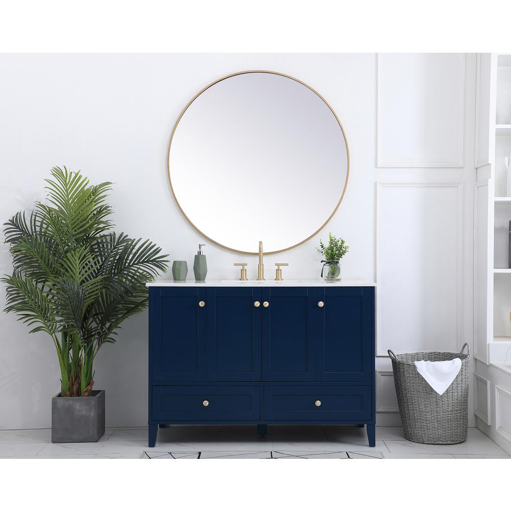 48 inch Single Bathroom Vanity in Blue. Picture 4