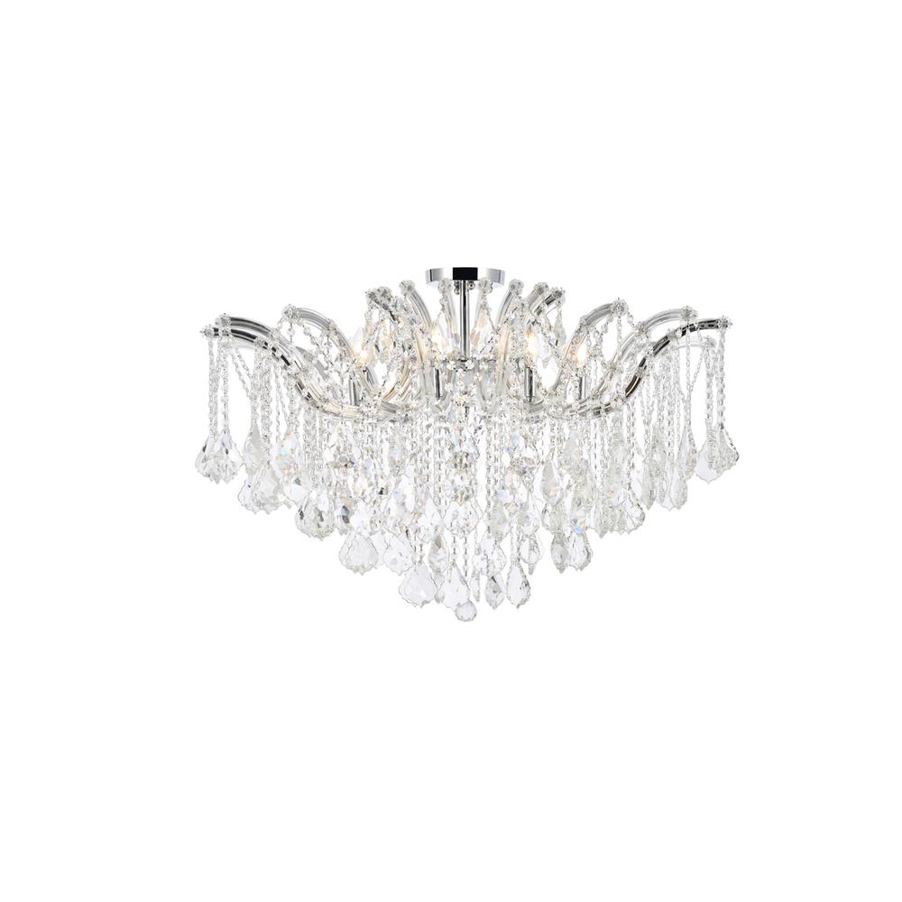 Maria Theresa 8 light Chrome Flush Mount Clear Royal Cut Crystal. Picture 1