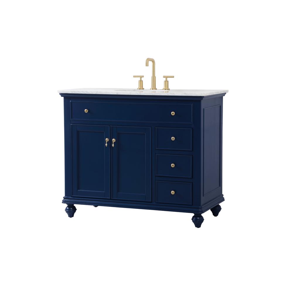 42 inch Single bathroom vanity in blue. Picture 7