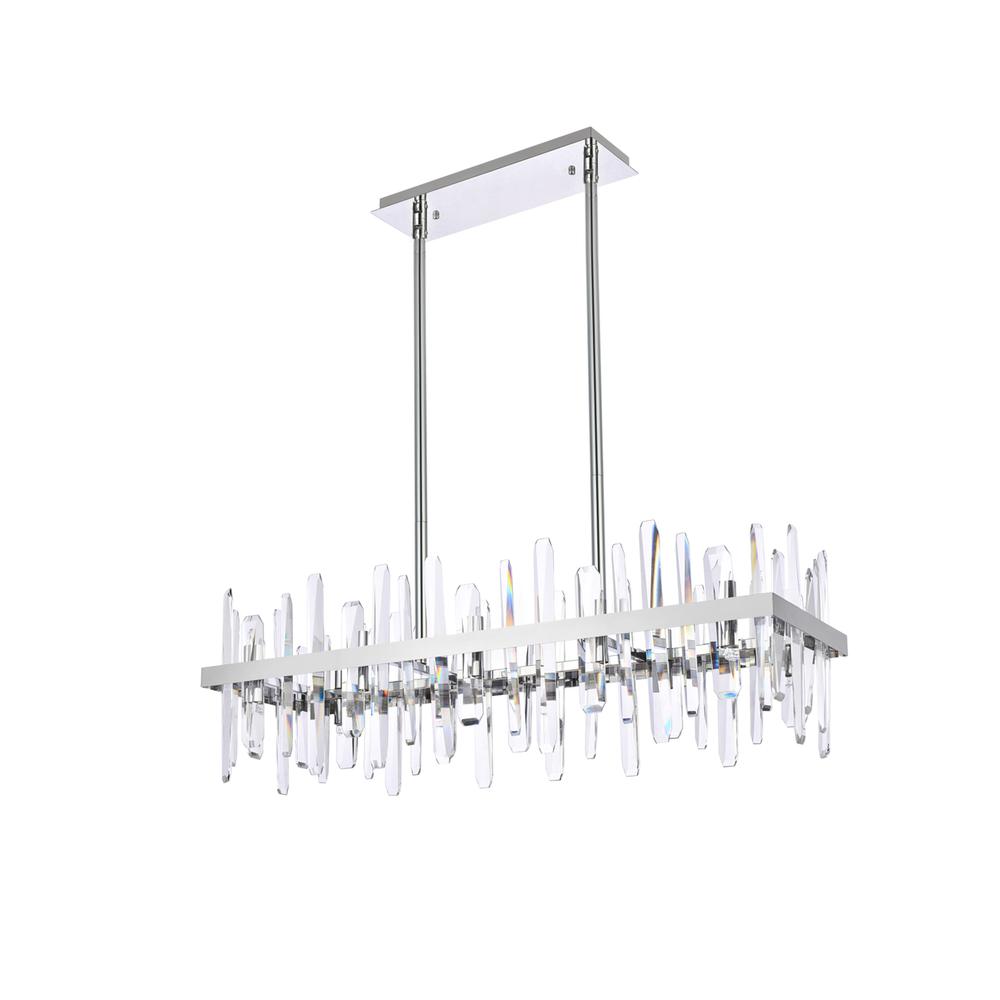 Serena 36 inch crystal rectangle chandelier in chrome. Picture 6