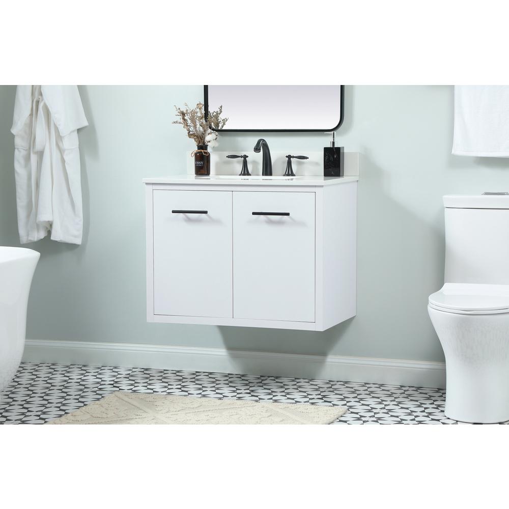 30 inch Single bathroom vanity in white with backsplash. Picture 5