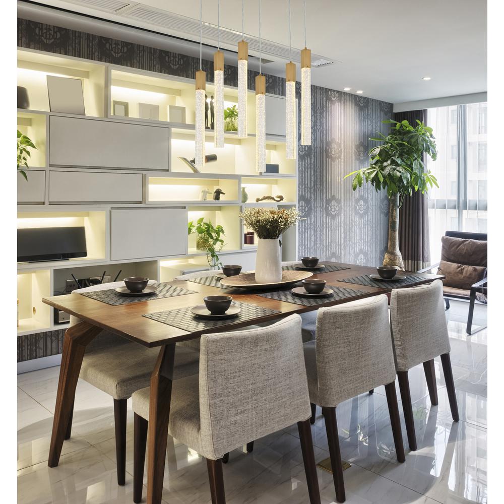 Weston 6 lights pendant in satin gold. Picture 8