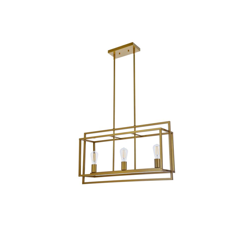 Voir 3 lights pendant in brass. Picture 6