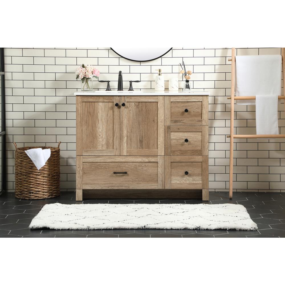 42 inch Single bathroom vanity in natural oak. Picture 14