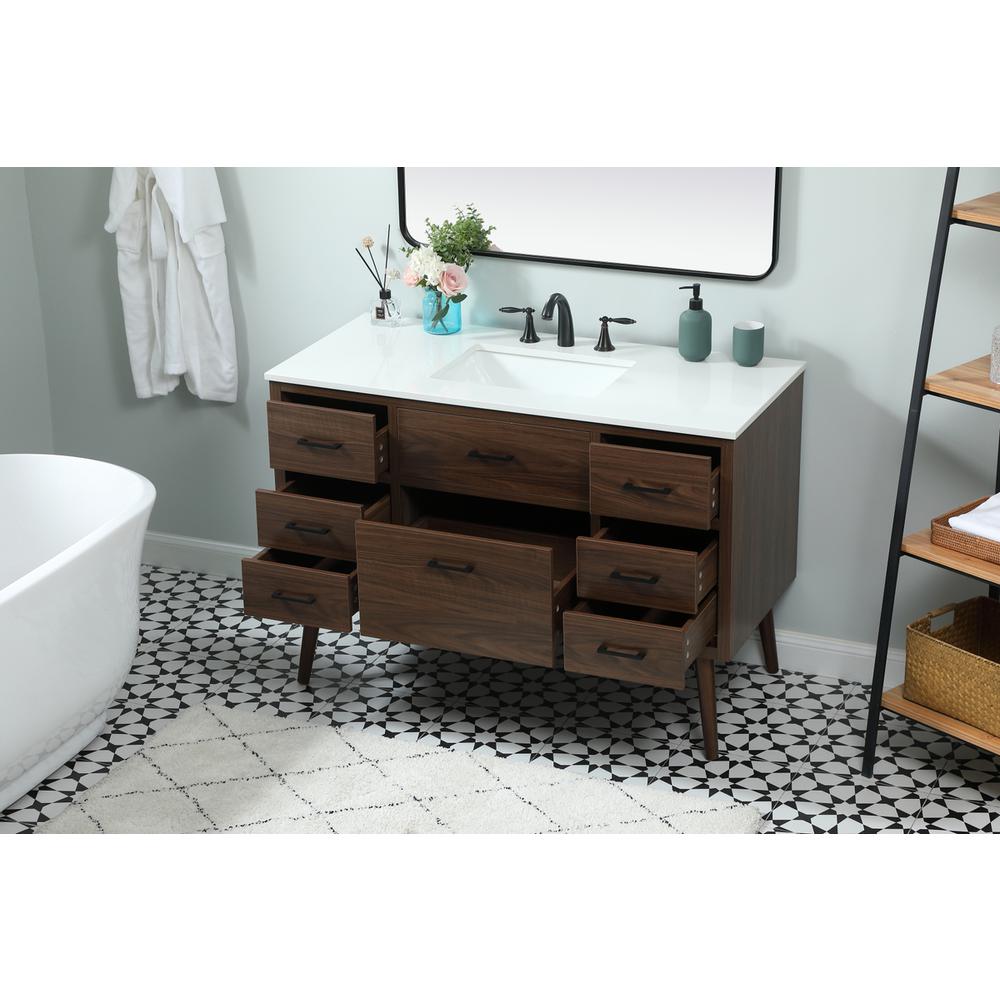 48 inch Single bathroom vanity in walnut. Picture 3