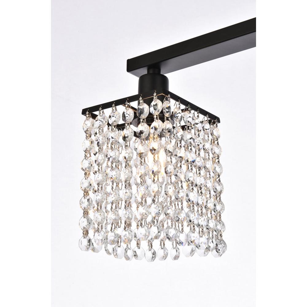 Phineas 3 lights bath sconce in black with clear crystals. Picture 3