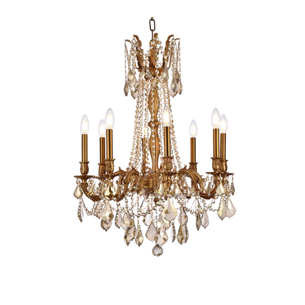 Rosalia 8 light French Gold Chandelier Golden Teak (Smoky) Royal Cut Crystal. Picture 2