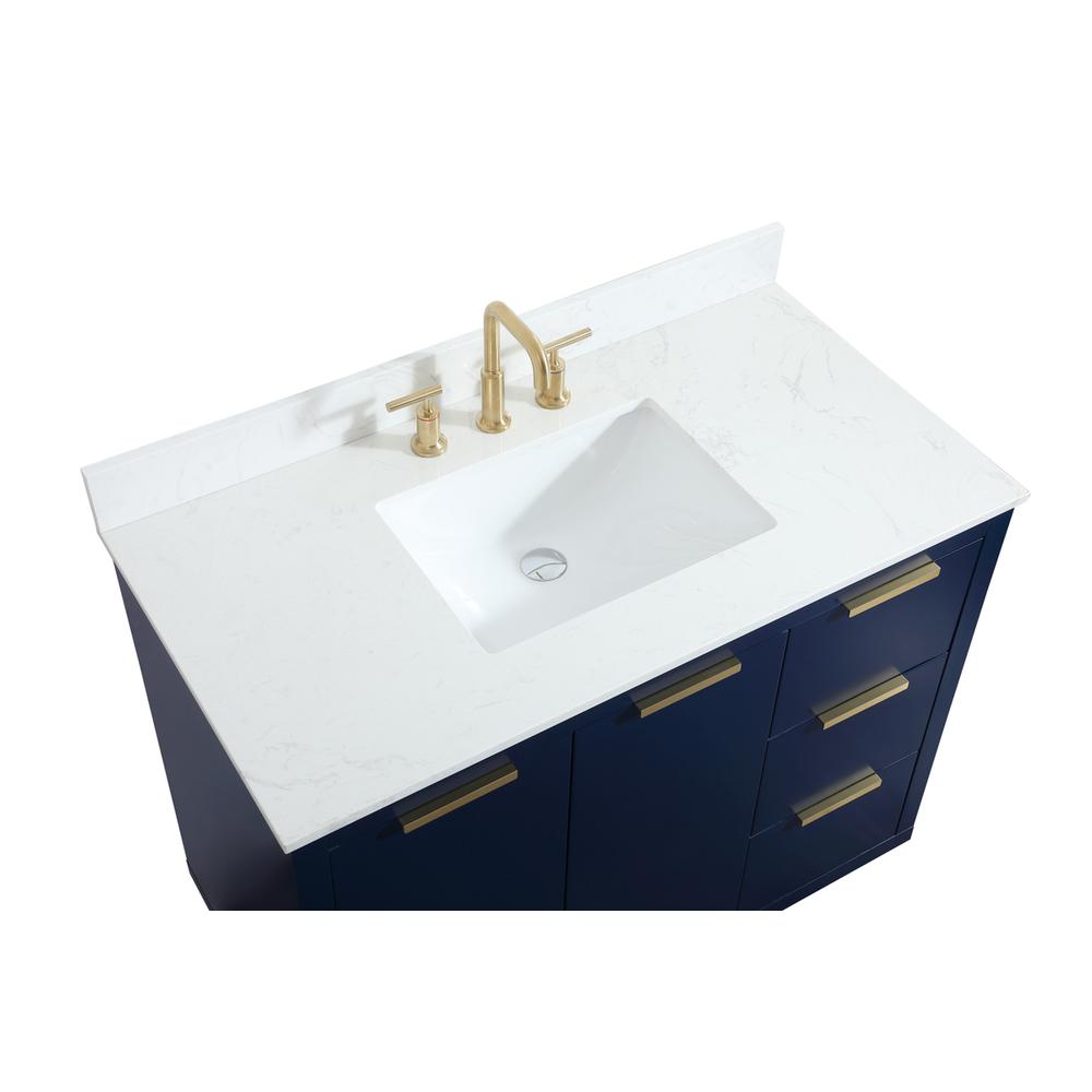 42 inch Single bathroom vanity in blue with backsplash. Picture 10