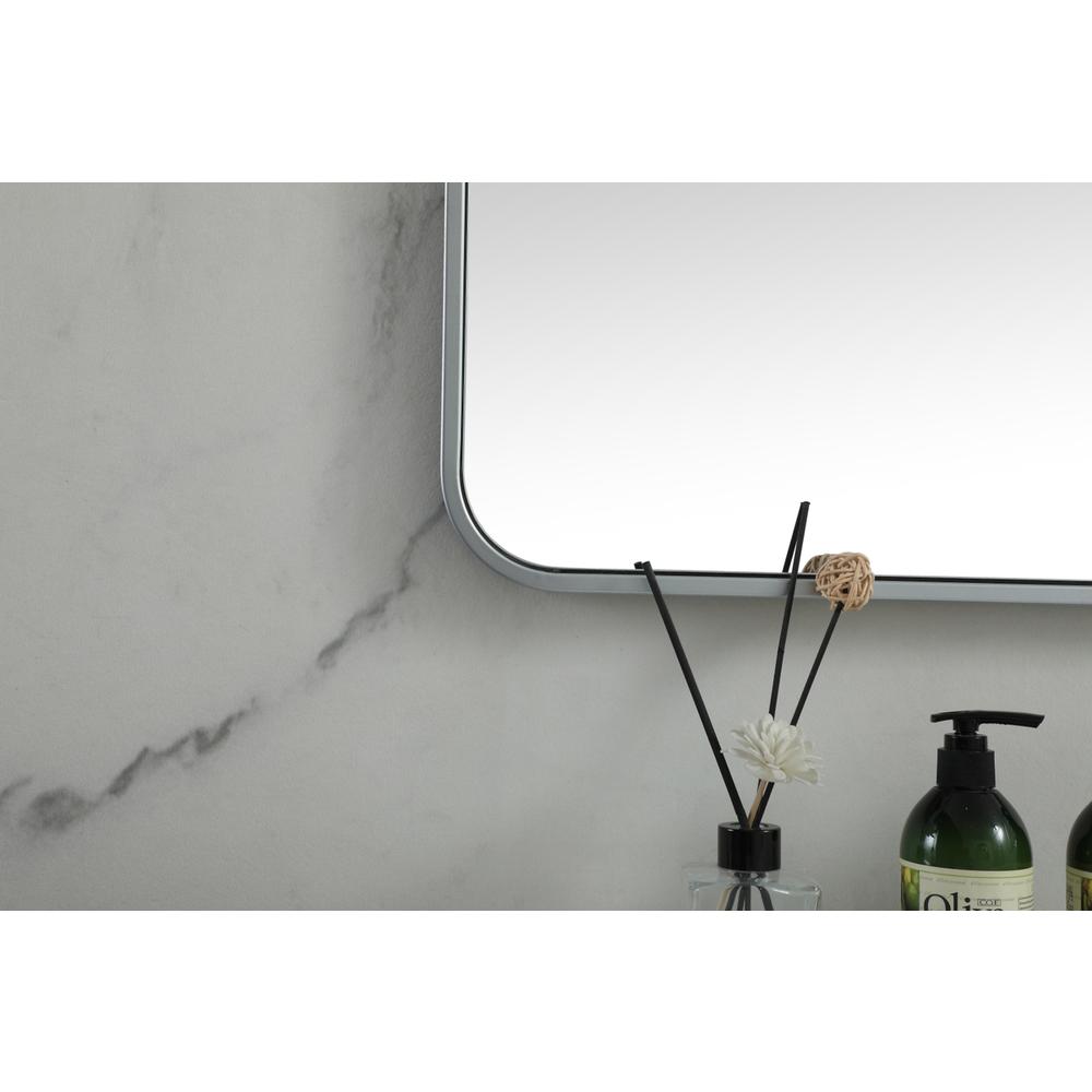 Soft corner metal square mirror 48x48 inch in Silver. Picture 5