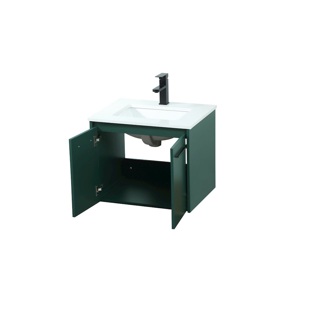 24 Inch Single Bathroom Vanity In Green. Picture 10