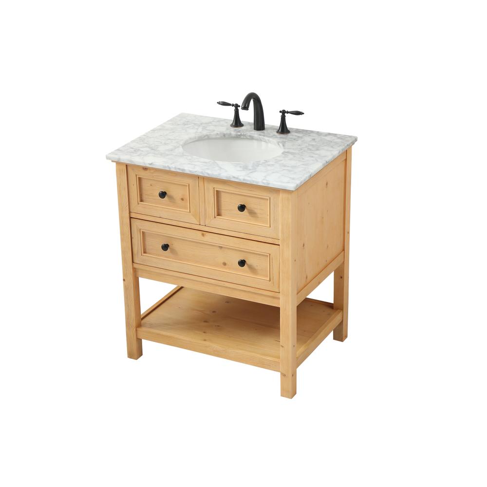 30 inch Single bathroom vanity in natural wood. Picture 8