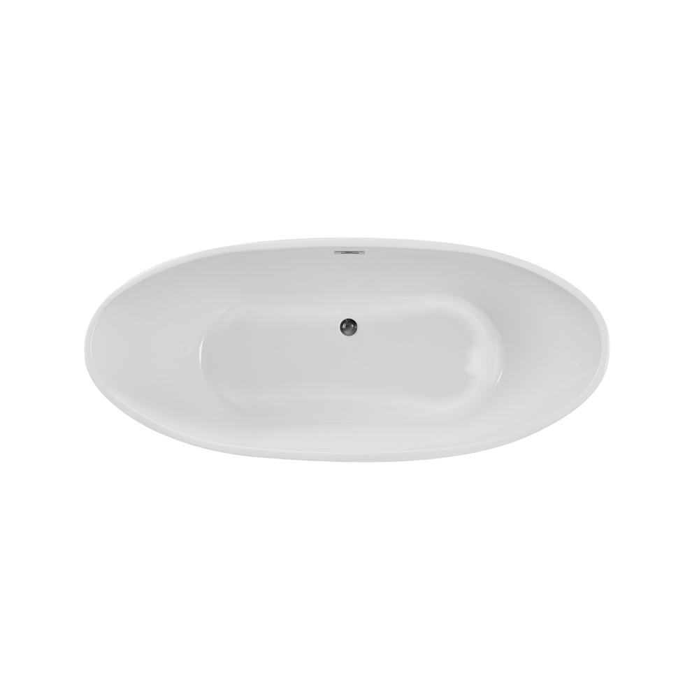 72 inch soaking double slipper bathtub in glossy white. Picture 9