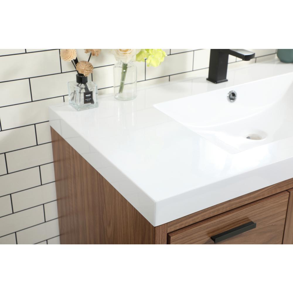42 inch Single bathroom vanity in walnut brown. Picture 5