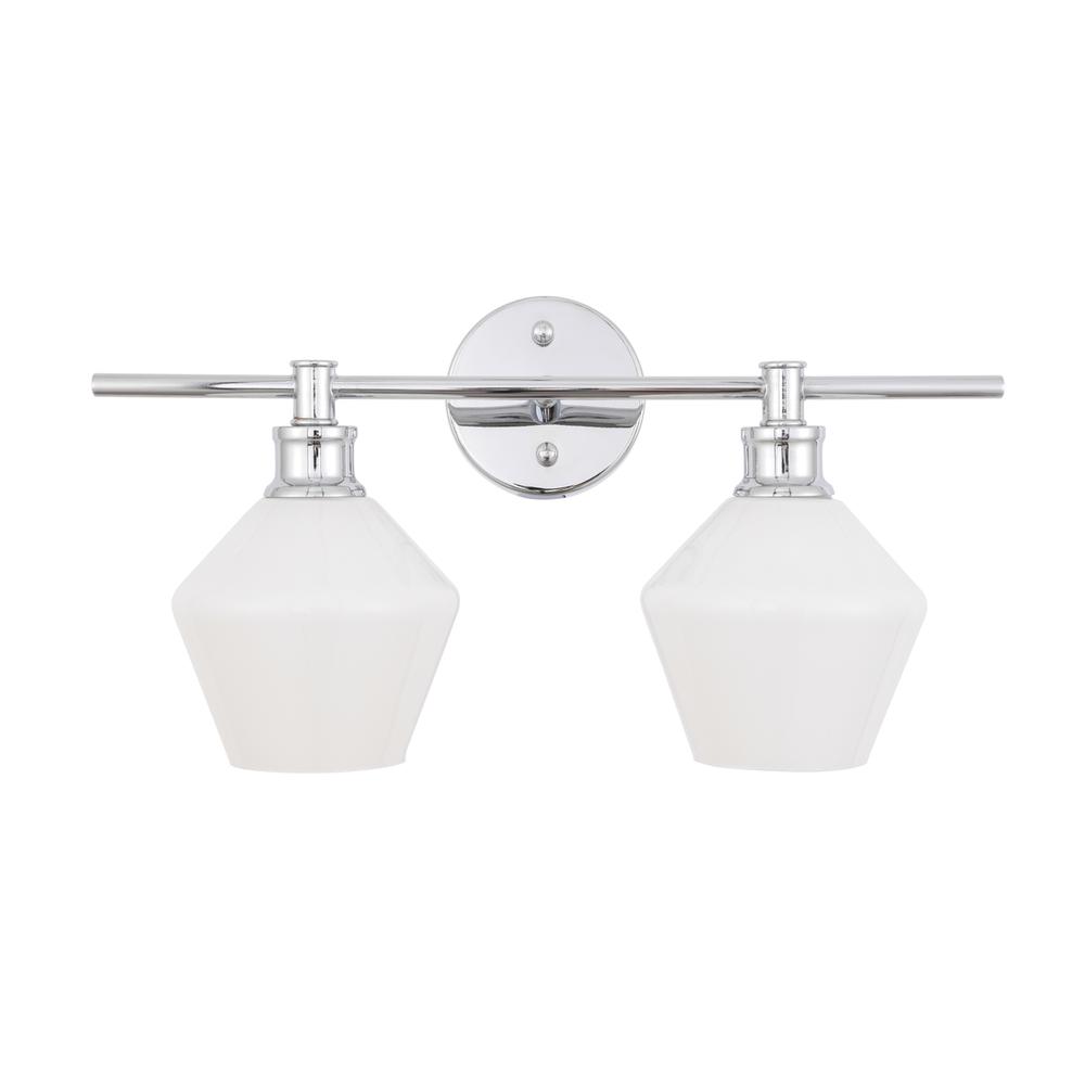 Gene 2 light Chrome and Frosted white glass Wall sconce. Picture 10