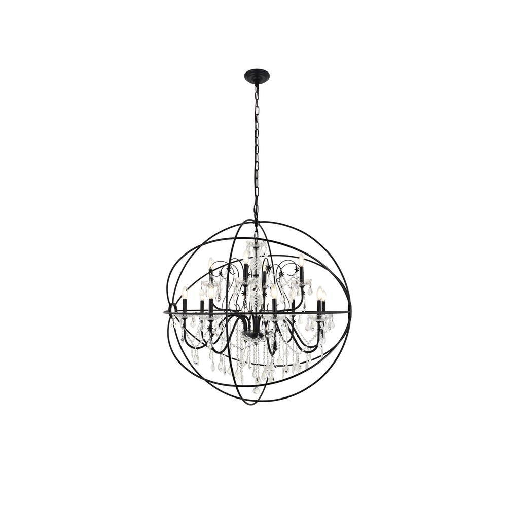Cordelia 12 Light black Crystal Pendant. Picture 2