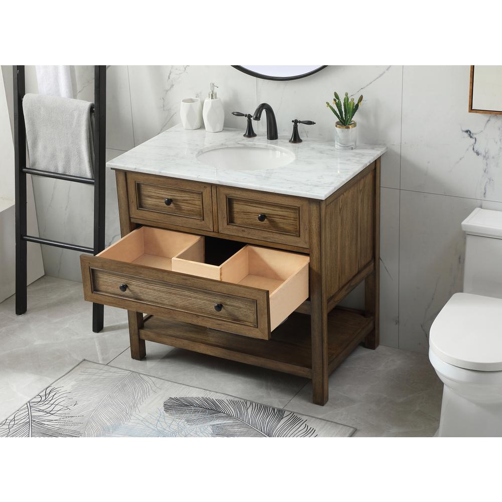 36 inch Single bathroom vanity in driftwood. Picture 3