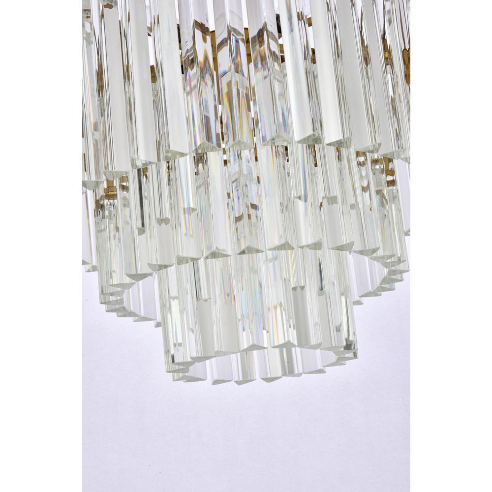 Sydney 20 inch round crystal chandelier in satin gold. Picture 3