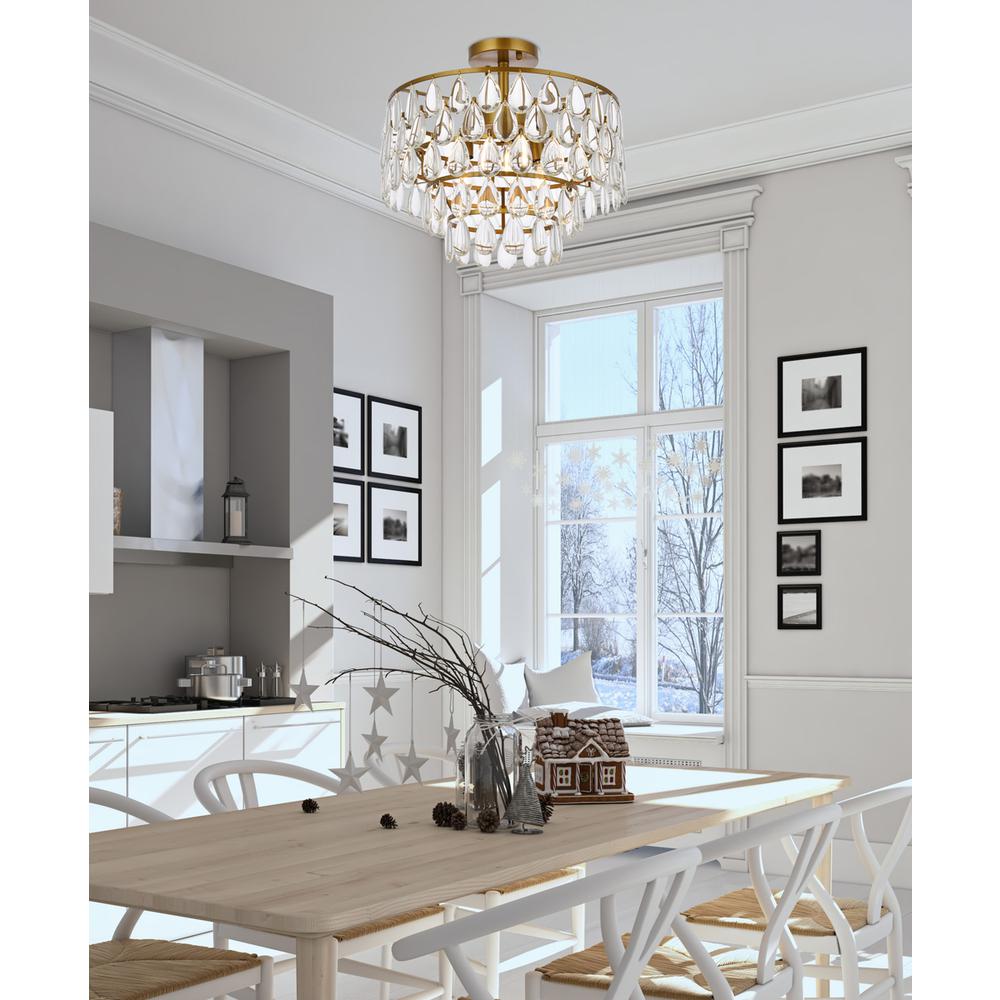 Mila 16 inch flush mount in brass. Picture 8