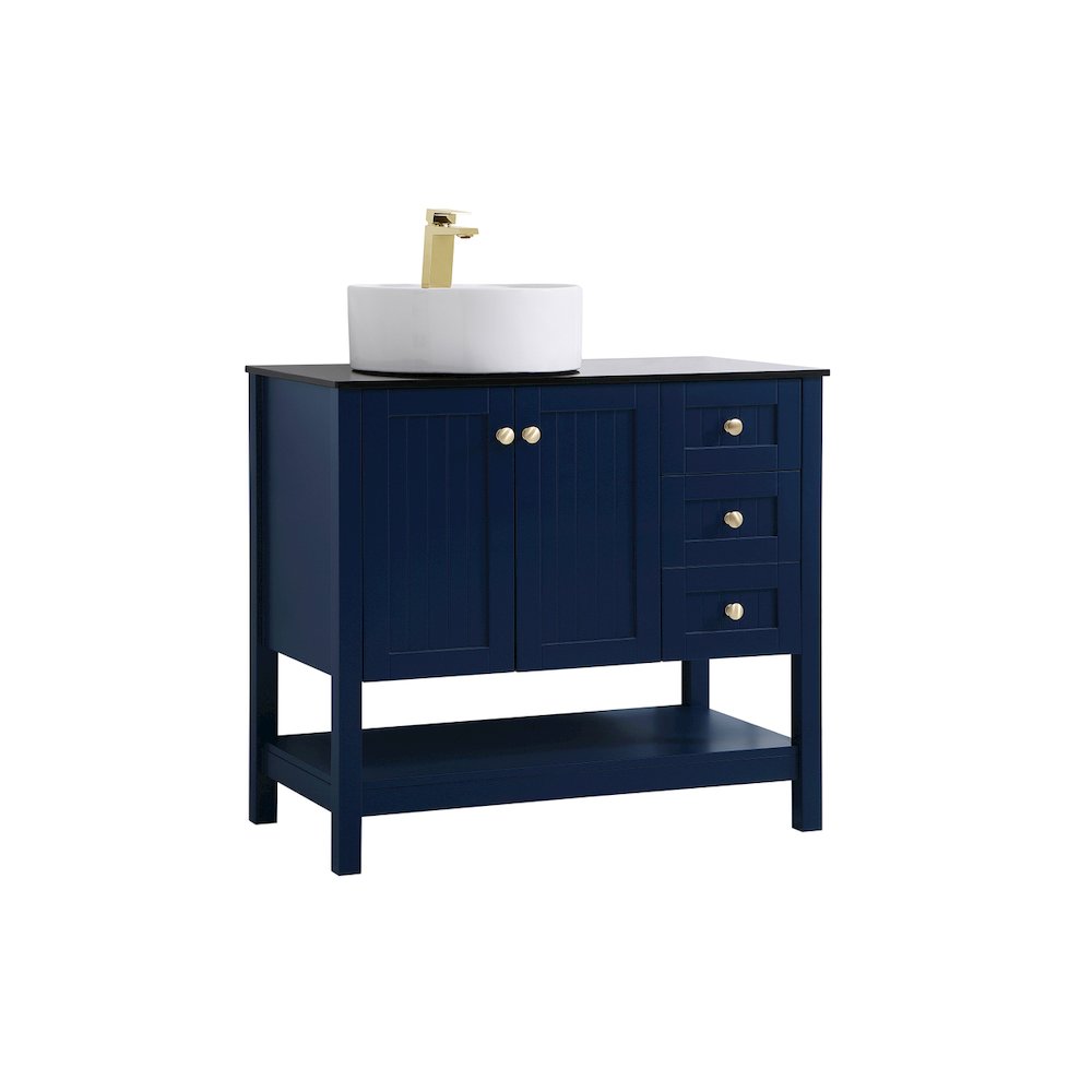 36 Inch Vessel Sink Bathroom Vanity In Blue. Picture 7