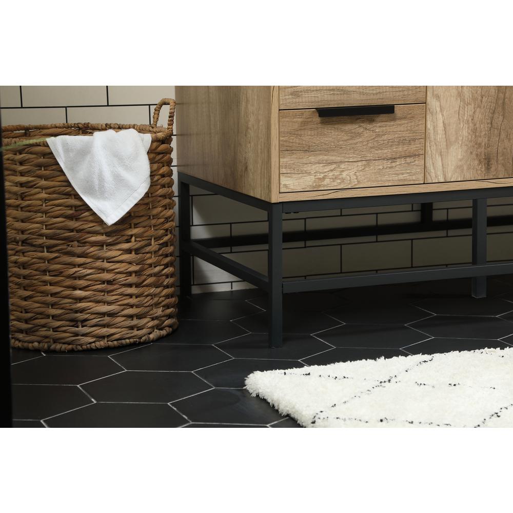 48 inch Single bathroom vanity in natural oak with backsplash. Picture 6