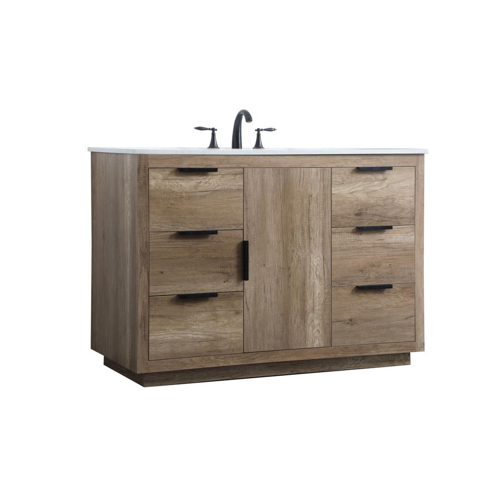 48 Inch SIngle Bathroom Vanity In Natural Oak. Picture 7